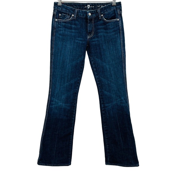 Womens 29x32 7 For All Mankind‎ A Pocket Jeans Flare Medium Wash Stretch Denim - Picture 1 of 9
